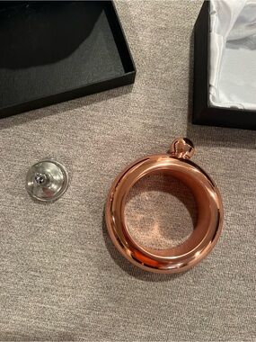 Rose Gold Circular Decorative Flask - Home Accents